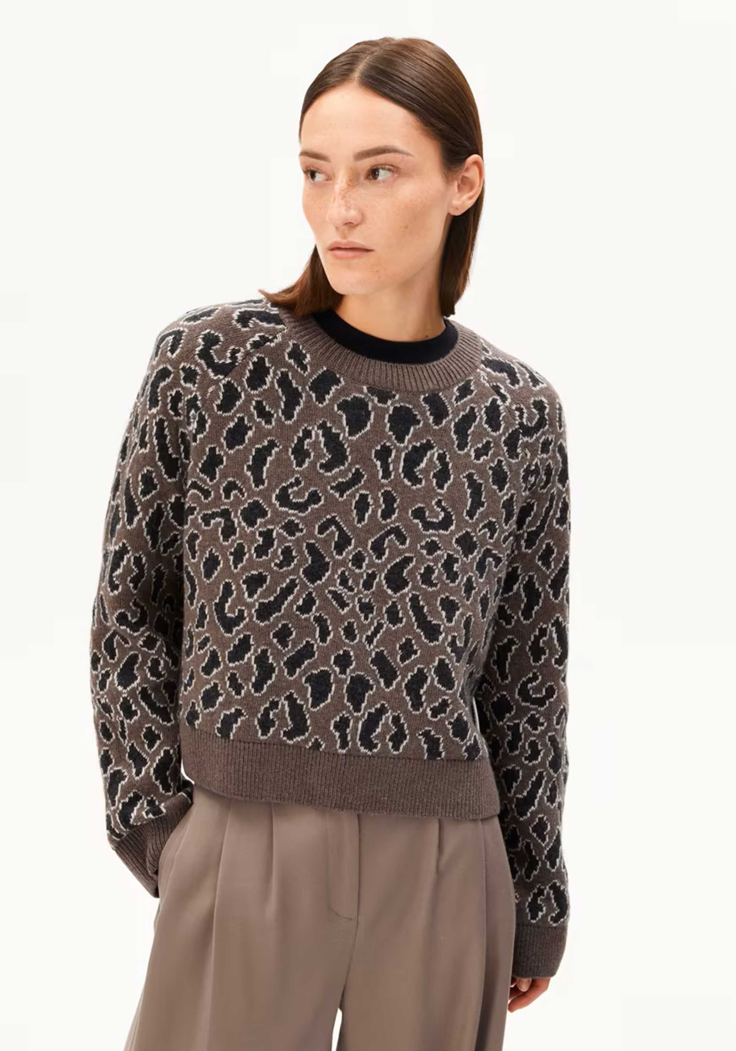 Armedangels Strickpullover Diliriaa Leopaa Walnut Cream