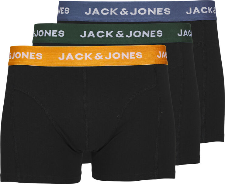 Jack & Jones JACGAB TRUNKS 3 PACK NOOS Dark green/black - black