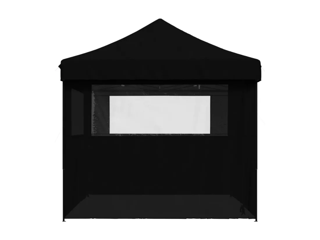 Tente de réception pliable escamotable 4 parois latérales noir
