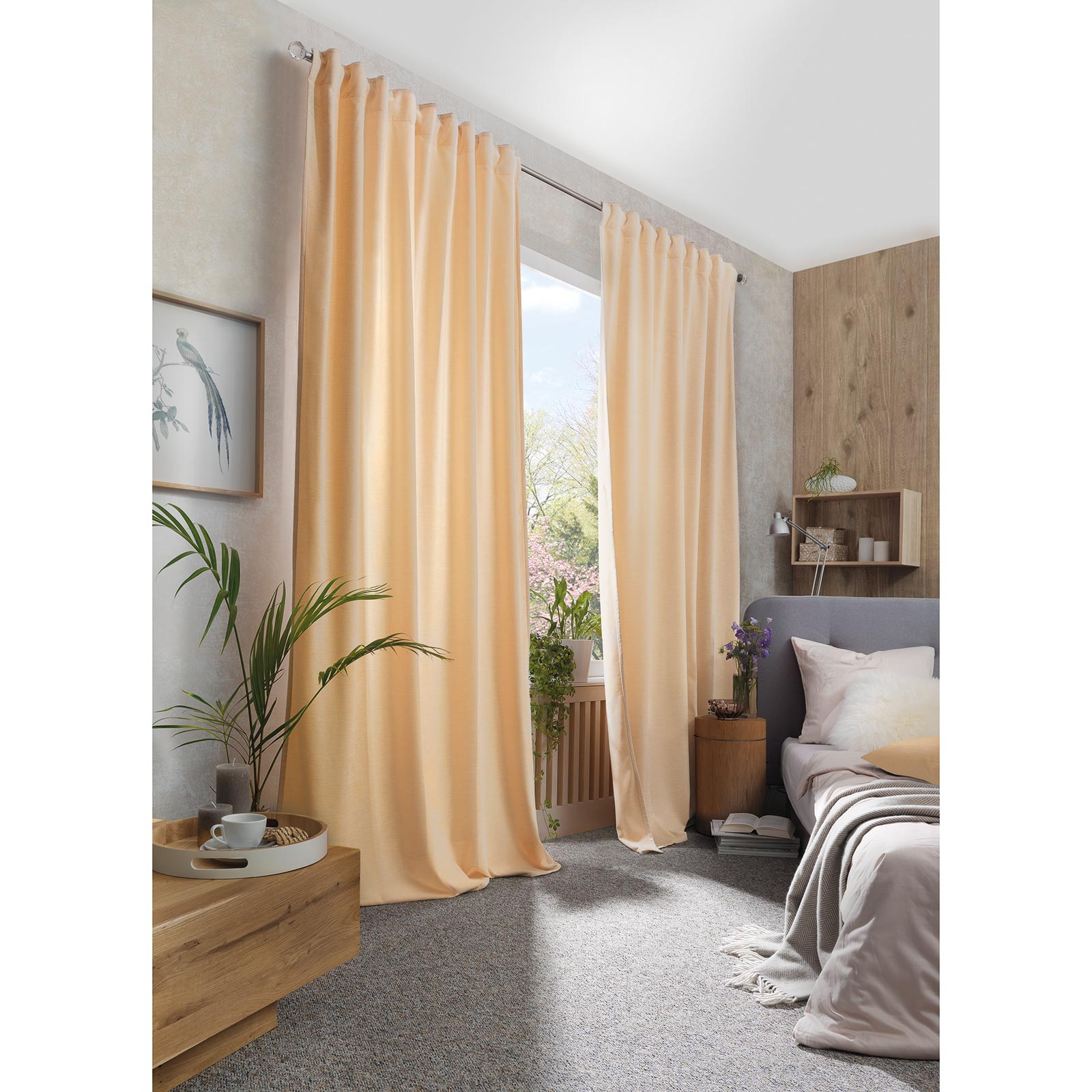 Kombibandschal WOLLY - creme - Thermo-Chenille - 145x135 cm