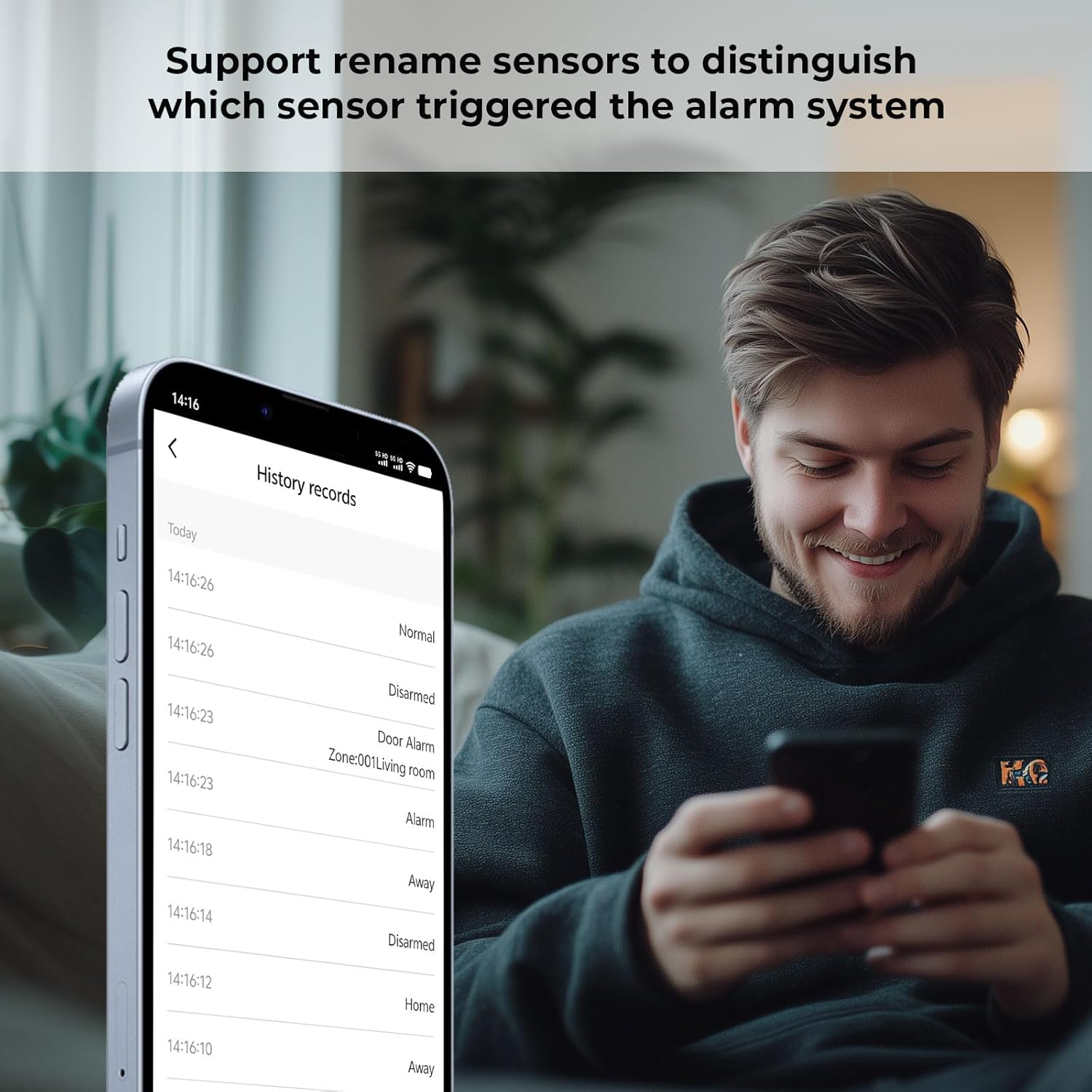 XNY 4G Alarmanlage Haus, WLAN Drahtloses Alarmanlage Wohnung mit APP-Benachrichtigung, 24 Stück(5 Bewegungsmelder, 10 Fenster Tür Sensoren, Fernbedienungen, Alarmsirene), Funktioniert mit Alexa