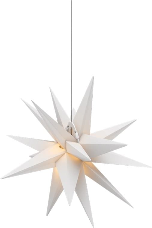 Goobay LED julestjerne 3D, Ø 56 cm, batteridrevet med timer og 18 spidser, varm hvid (3000 K), fremstillet af vejrbestandigt plast (IP44), 2 m kabel