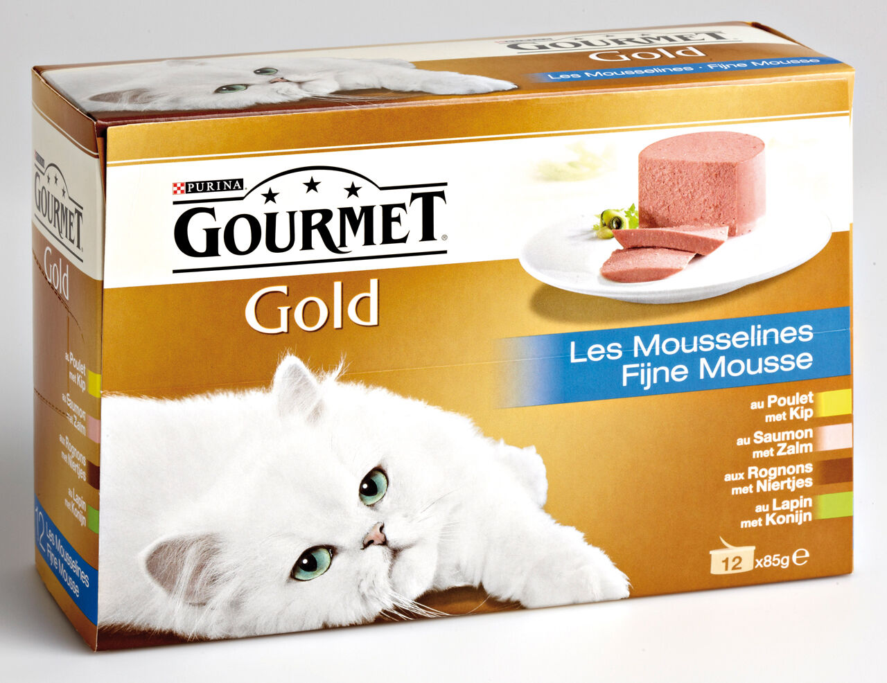 Gourmet Gold - Kattenvoer - 12x85 gram - 1020 - zalm, konijn, kip
