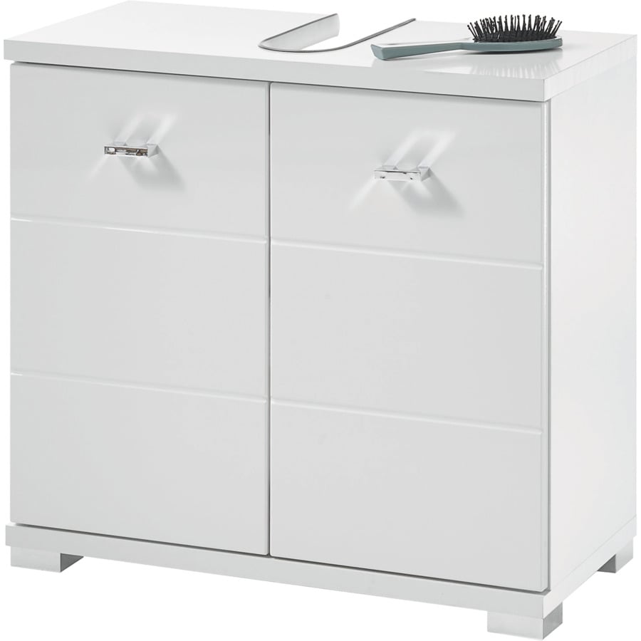 Lavaboy Loop Dekor Beton-Optik Hochglanz weiss 60 x 57 x 31 cm