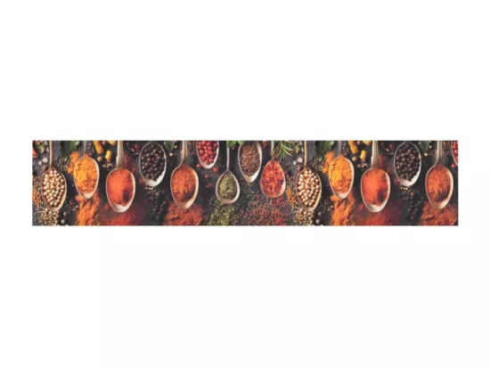 Tapis de cuisine lavable impression cuillère épices 60x300 cm