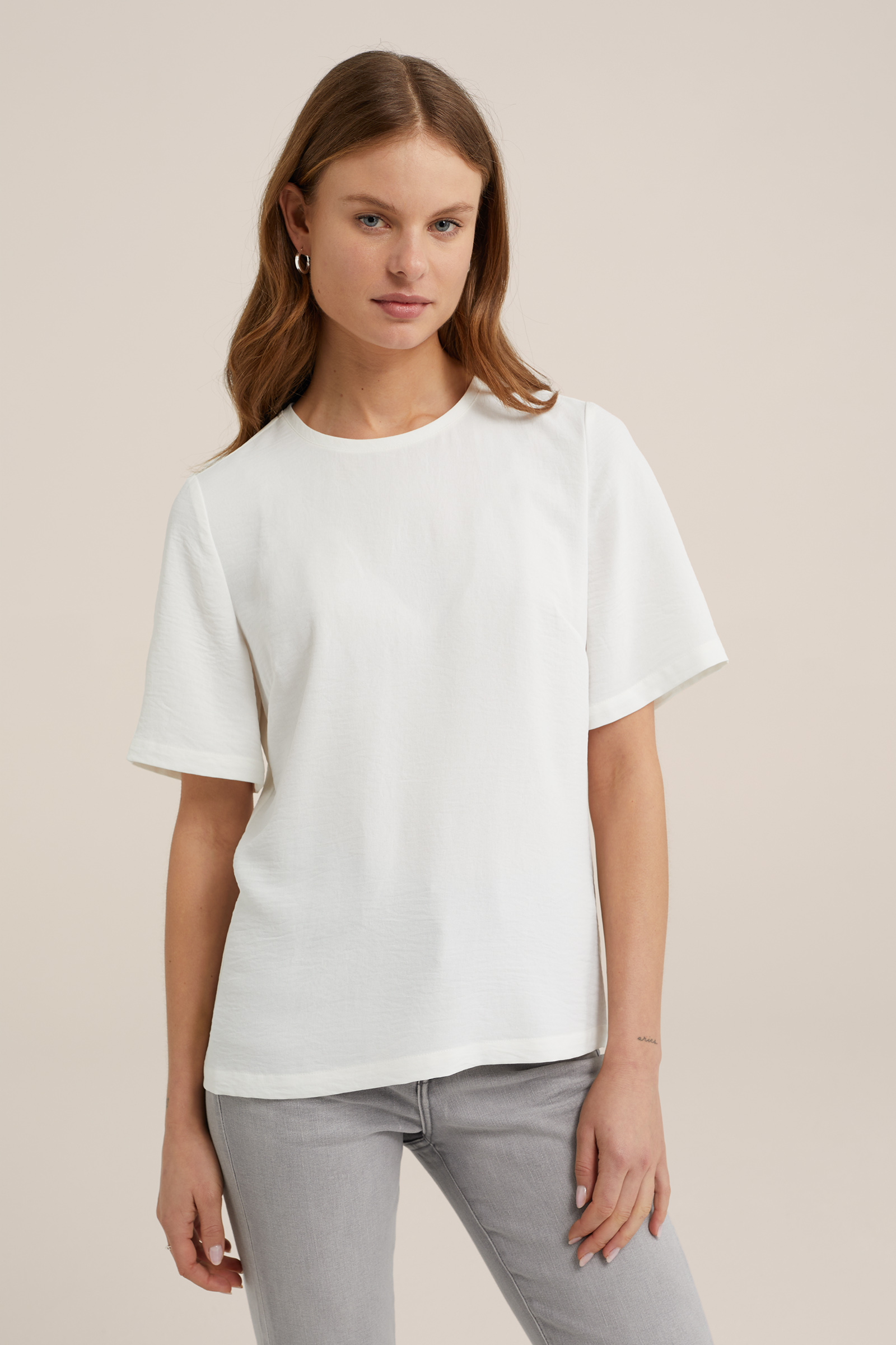 geweven top WE Fashion Wit
