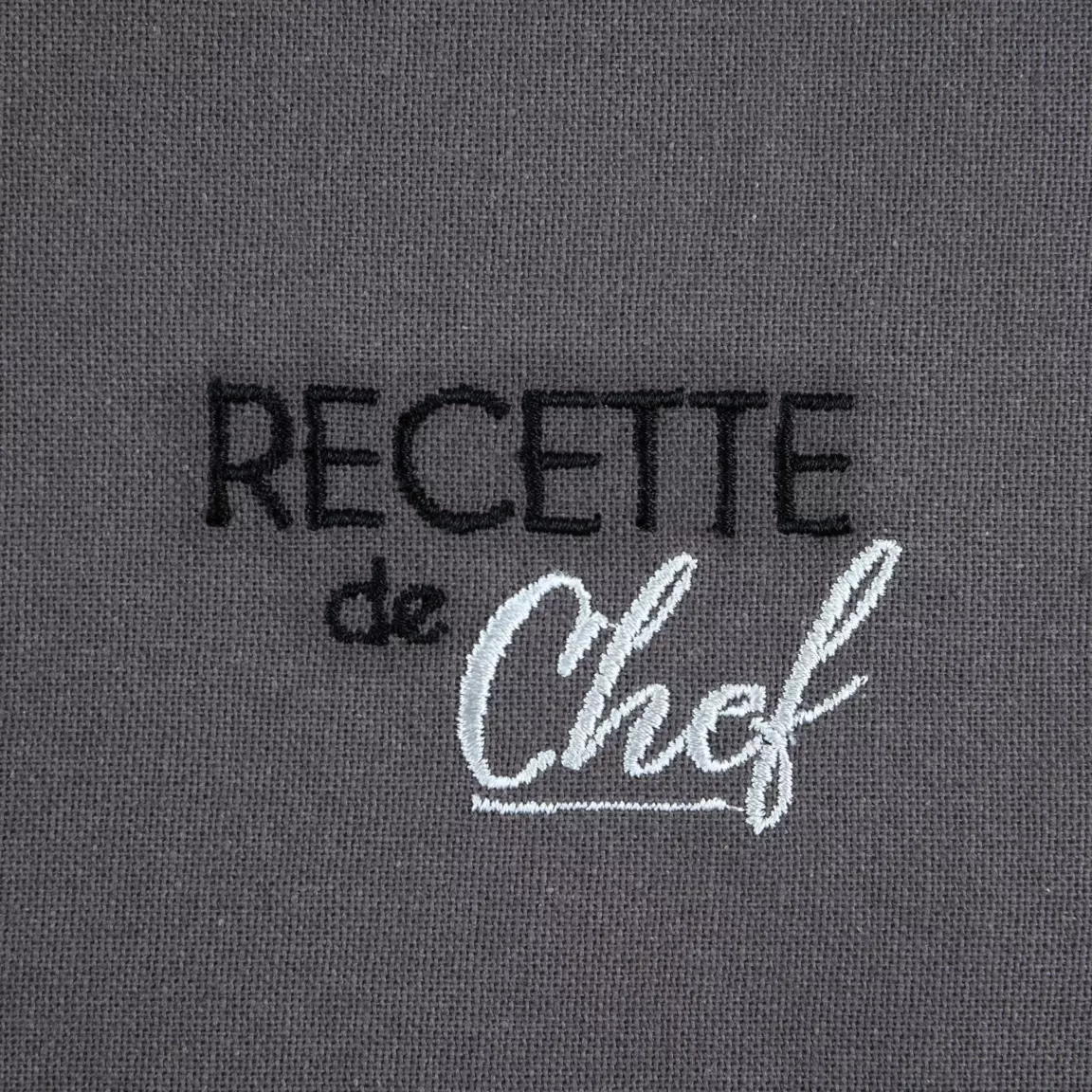 Lot de 2 serviettes coton (40 x 40 cm) Duo Gris foncé