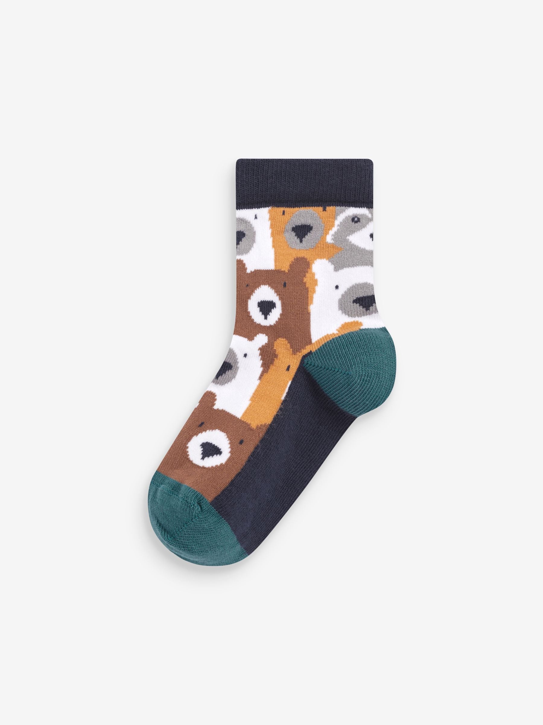 Bruin dierenprint gestreept - Verpakking van 7 paar sokken met hoog aandeel katoen