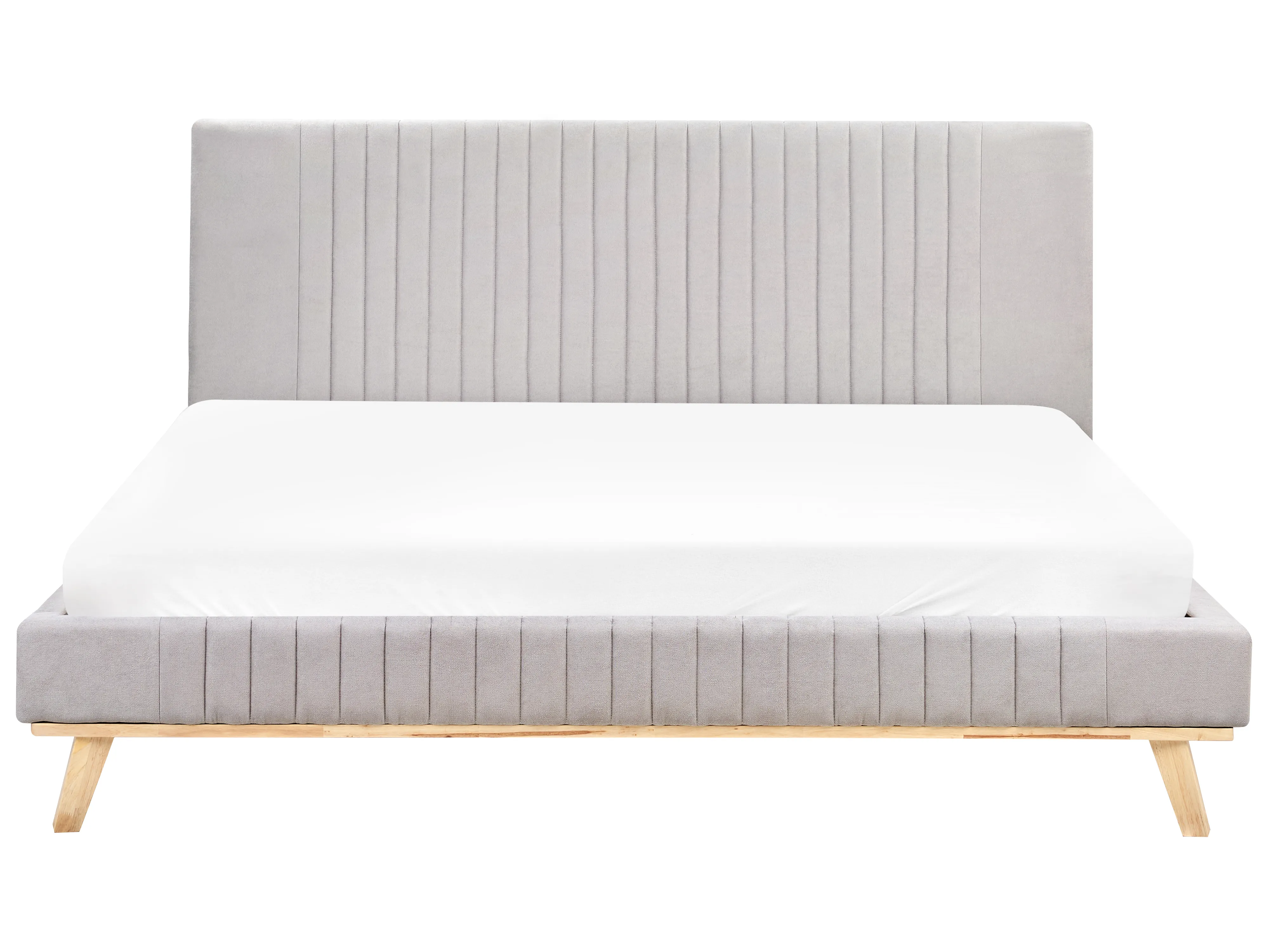 Bed Chenille TALENCE 180 x 200 cm Lichtgrijs