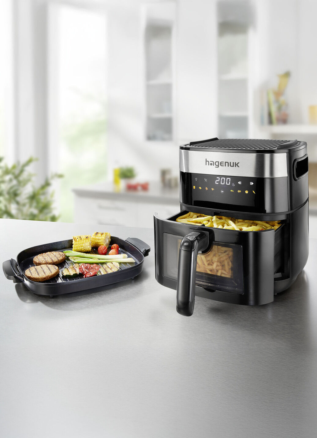 Heissluft-Fritteuse 2-in-1