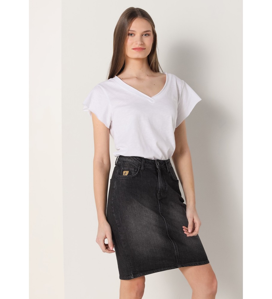 Saia jeans preta Lois