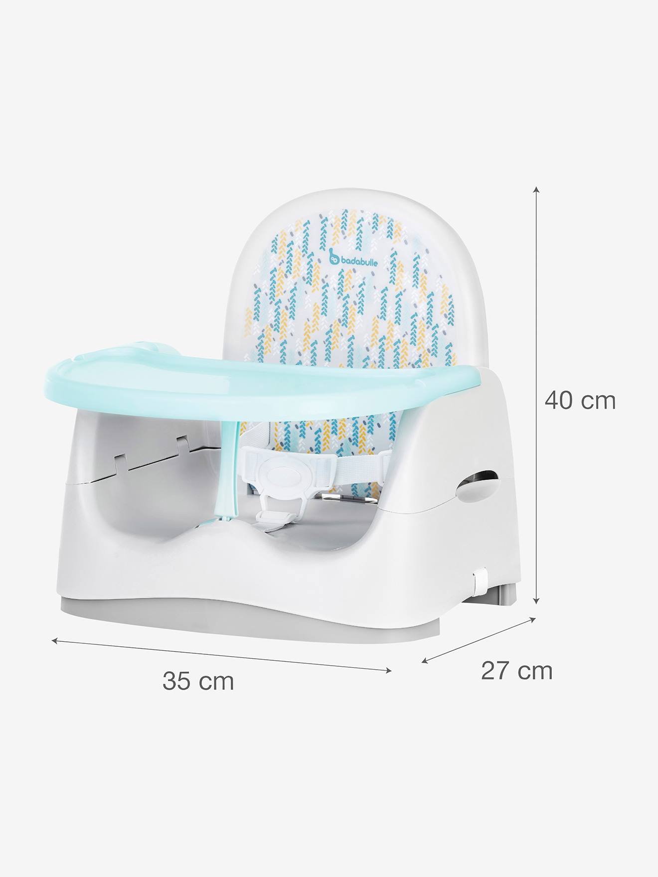 Cadeira elevatória Trendy Meal BADABULLE, cinza médio, lisa com estampas