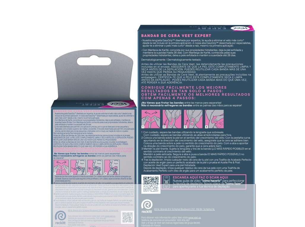 BANDAS CERA VEET PACK CORPO E ROSTO 2X16UN