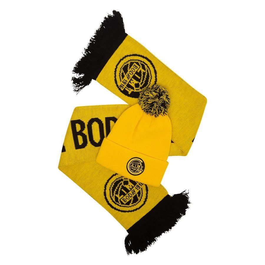FK Bodø/Glimt Écharpe/Bonnet Ensemble - Noir/Jaune Enfant
