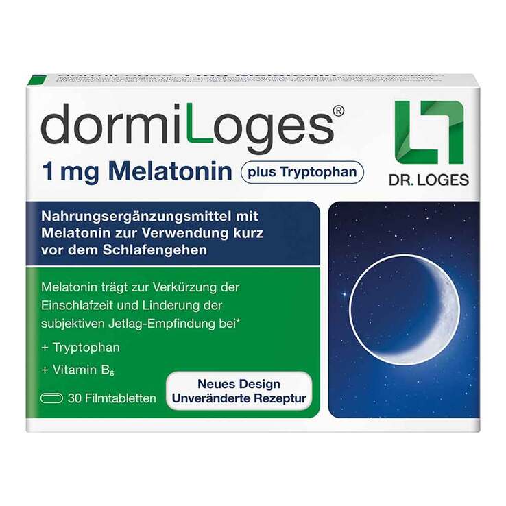 dormiLoges Melatonin plus Tryptophan Filmtabletten, 30 St