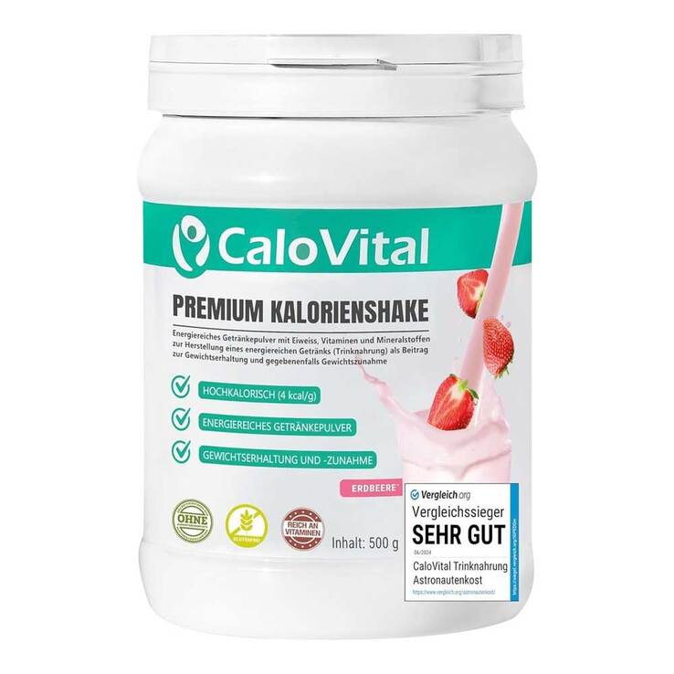 Calovital Premium Kalorienshake Erdbeere Pulver, 500 g