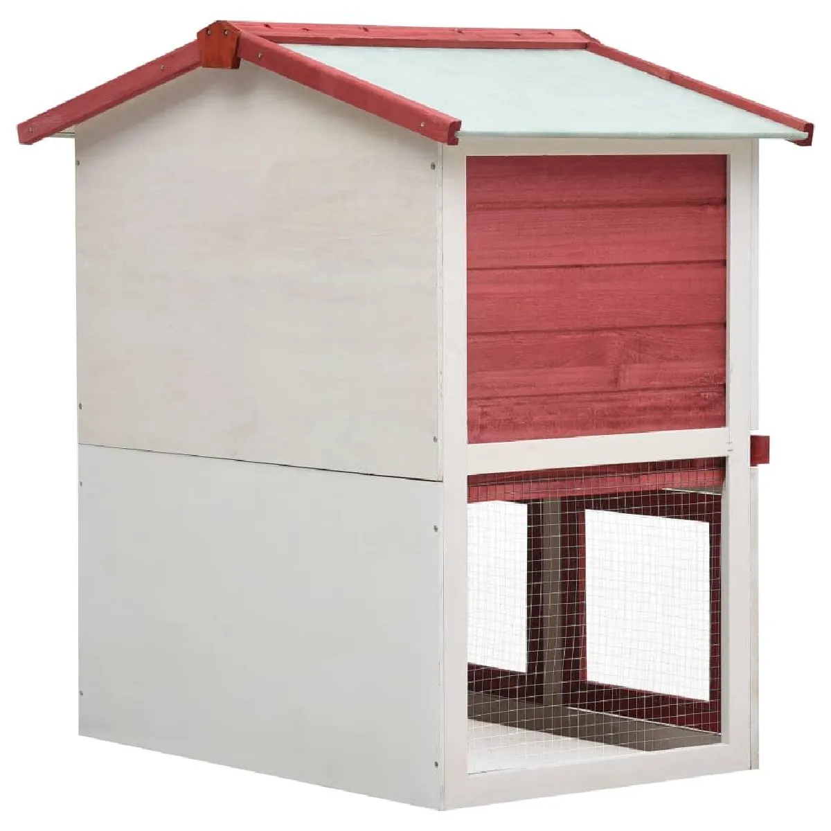 Helloshop26 Clapier d'extérieur 94 x 60 x 98 cm Rouge