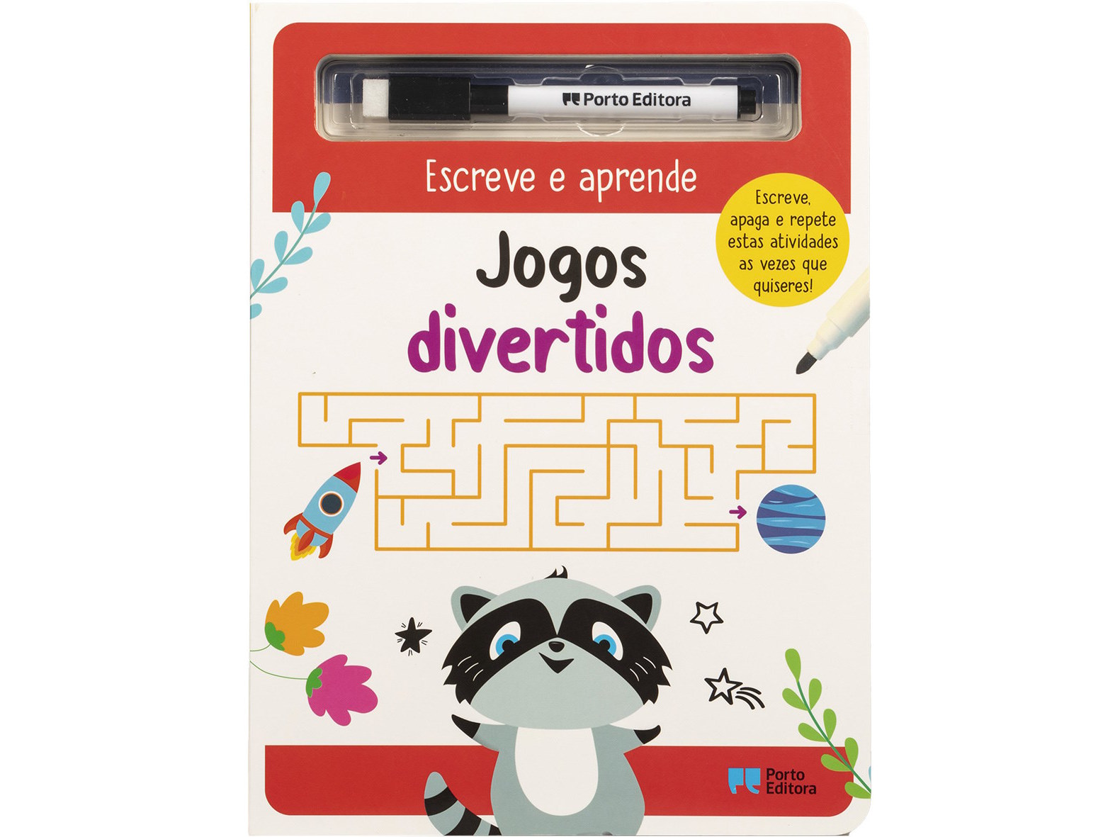 LIVRO ESCREVE A APRENDE - JOGOS DIVERTIDOS INCLUI CANETA