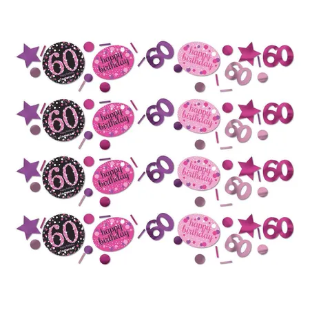 amscan Konfetti Happy Birthday 60 Pink, 34 g