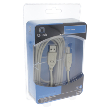 Q-Link USB kabel 2.0 printer/scanner 5 meter grijs