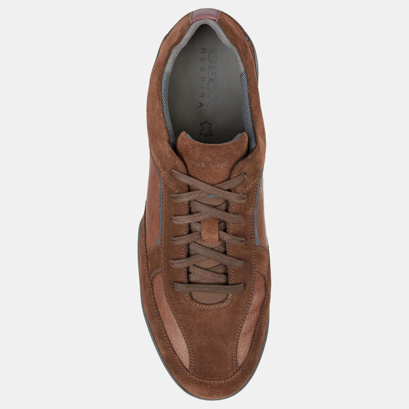 Geox Baskets en Cuir et Velours de Cuir Metodo marron