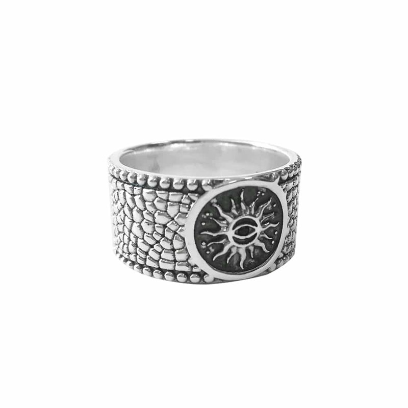 Bague Jonc Homme Soleil Argent