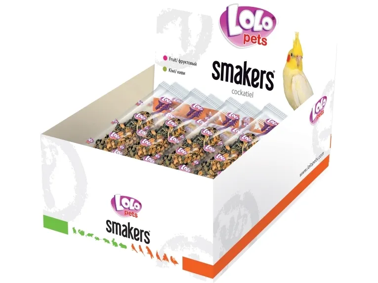 Lolo Pets Smakers box for cockatiel, kiwi, 12 stk./box