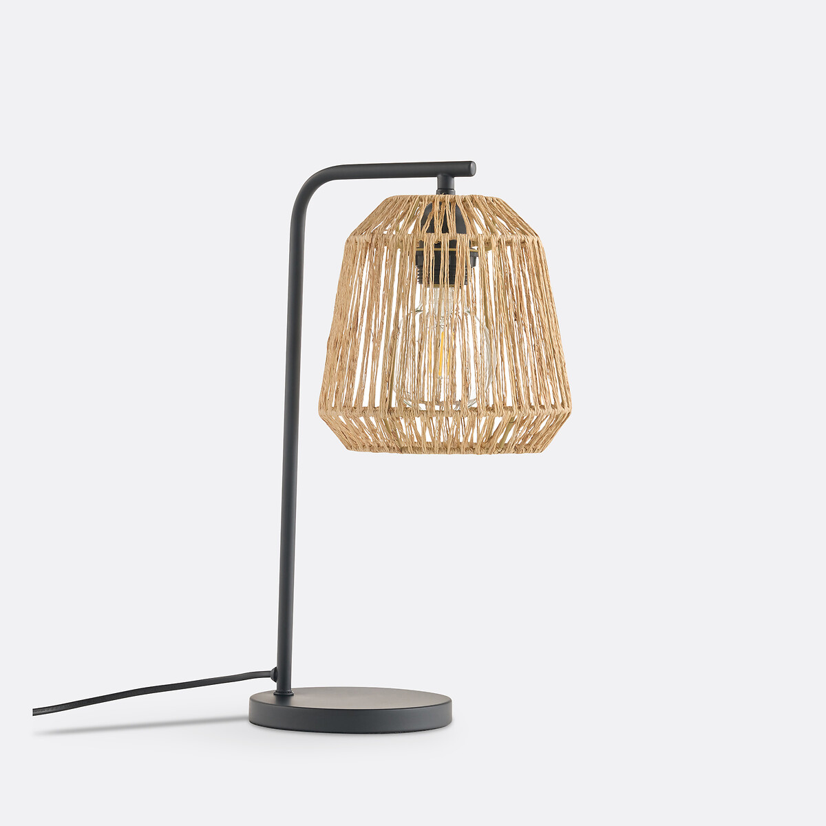LA REDOUTE INTERIEURS<br>Candeeiro de mesa em metal e cânhamo, Yaku