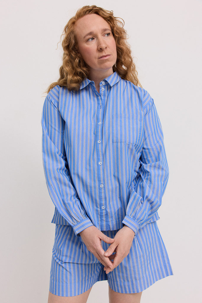 Tatum W, Skjorte - Cornflower Stripe