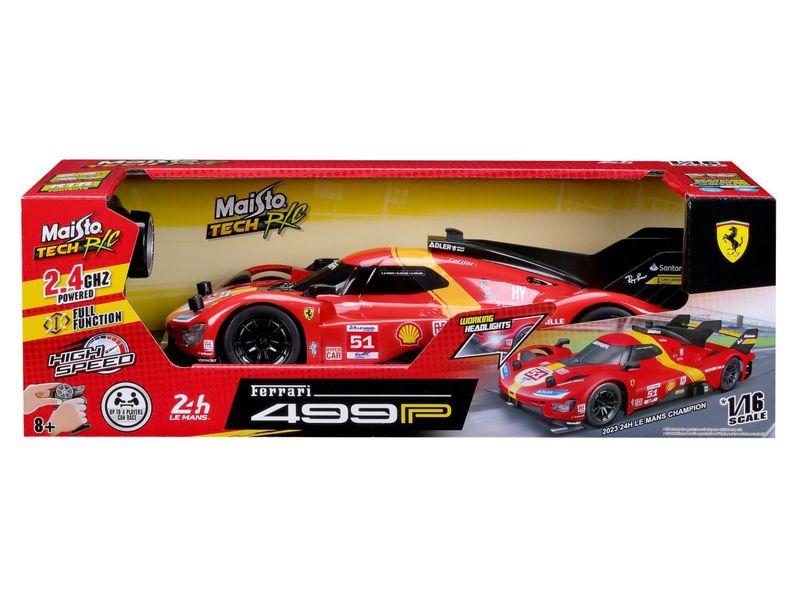 Maisto Rennwagen RC Ferrari 499P LMH 2023 1/16, Rot Ferngesteuertes Spielzeug