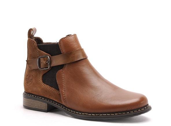 Rieker boots bottine plates femme z49a9 marron