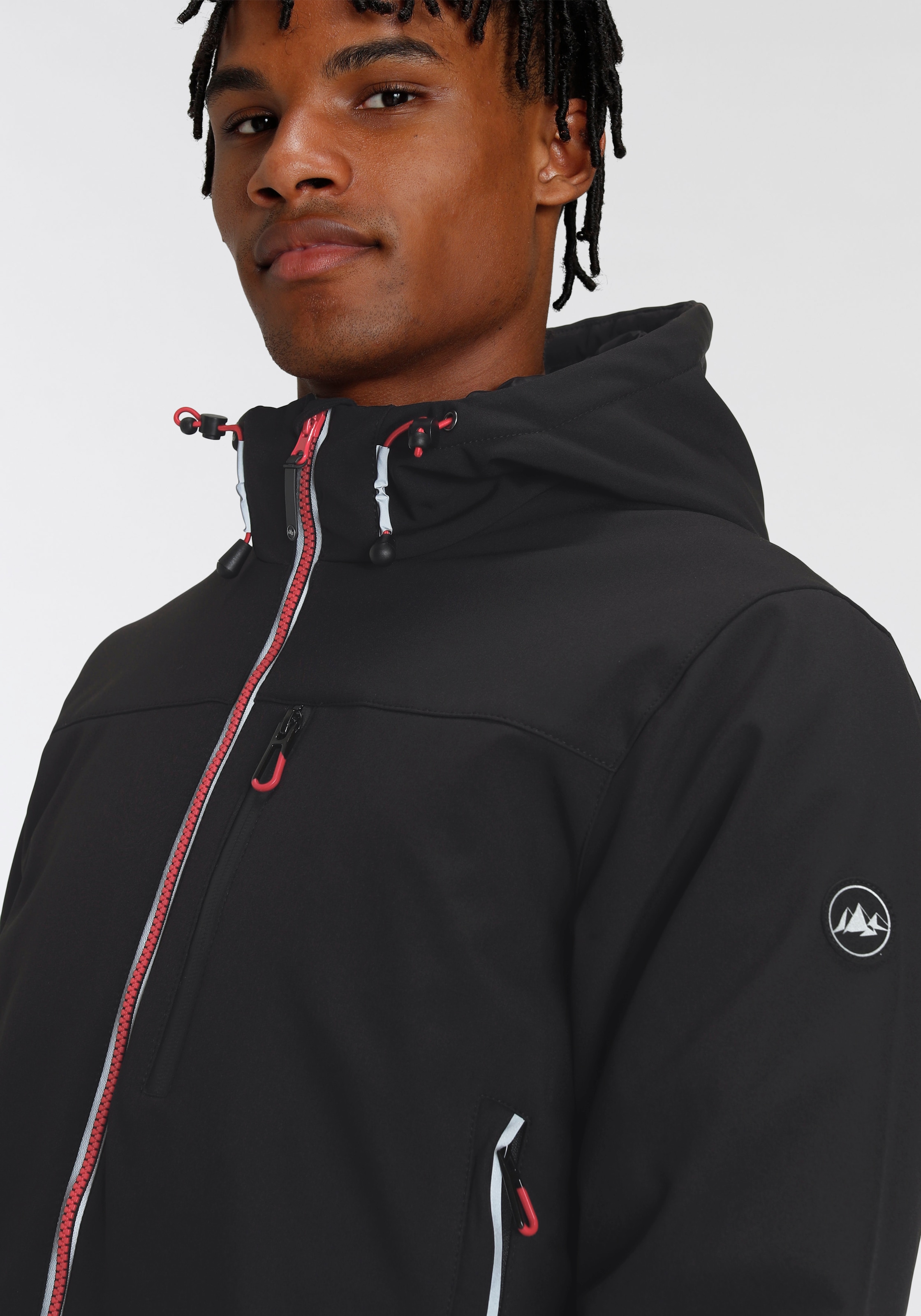 Polarino Winterjacke mit Kapuze für kalte Temperaturen,  aus Softshell,  mit Kapuze,  viele Taschen
