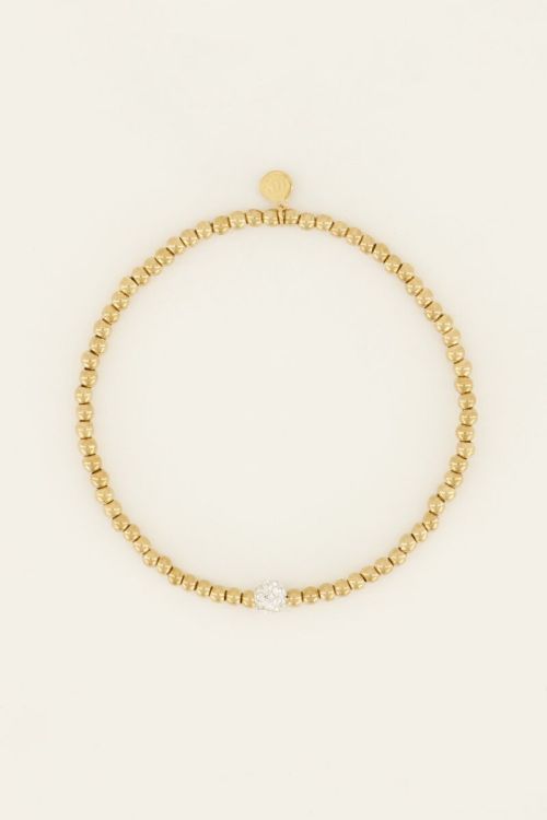 Stretch armband met strass bolletje