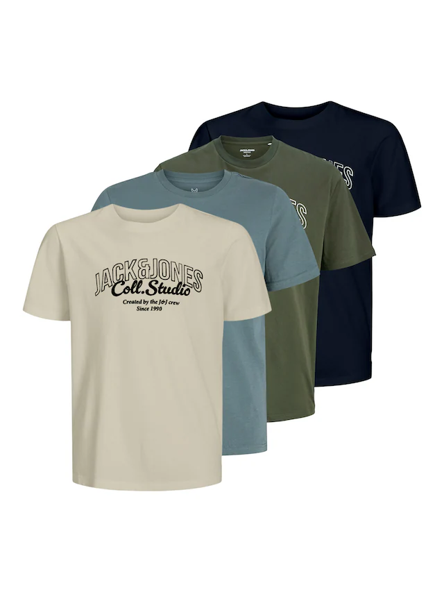 Jack & Jones PlusSize T-Shirt »JJMAKOTO TEE SS CREW NECK 4PK MP PLS«, 4 Stk.