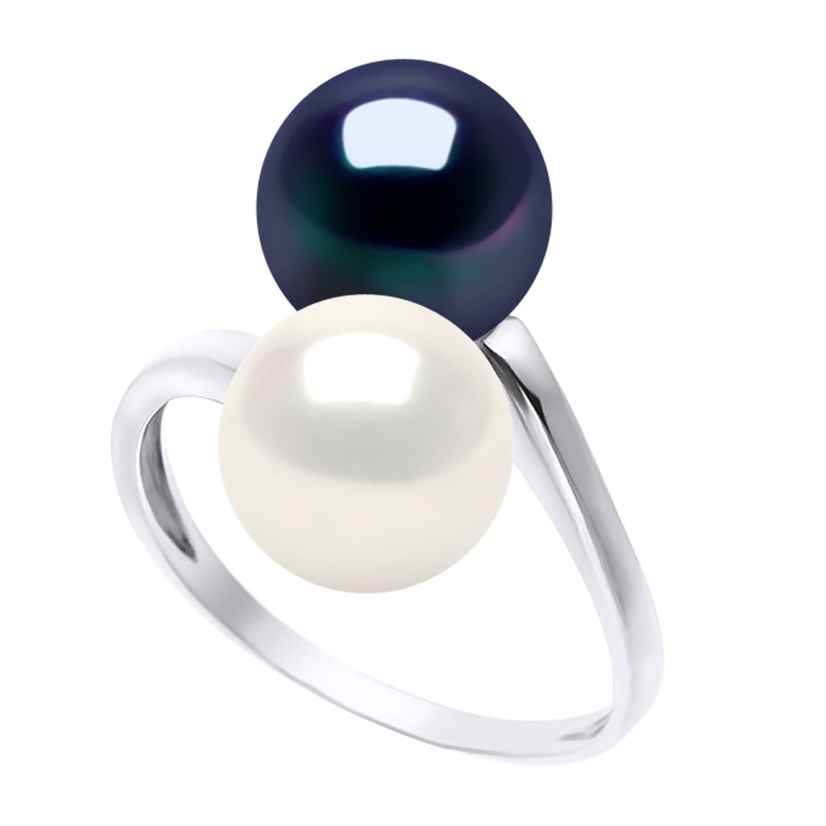 Bague Stella Jonc Perles d'Eau Douce 8-9 mm - Or Blanc