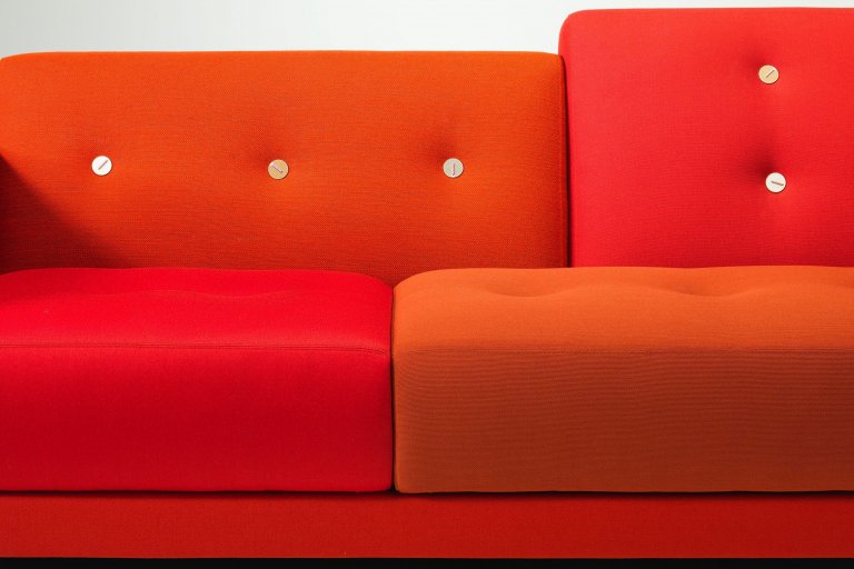 Vitra Polder bank blauw armleuning links