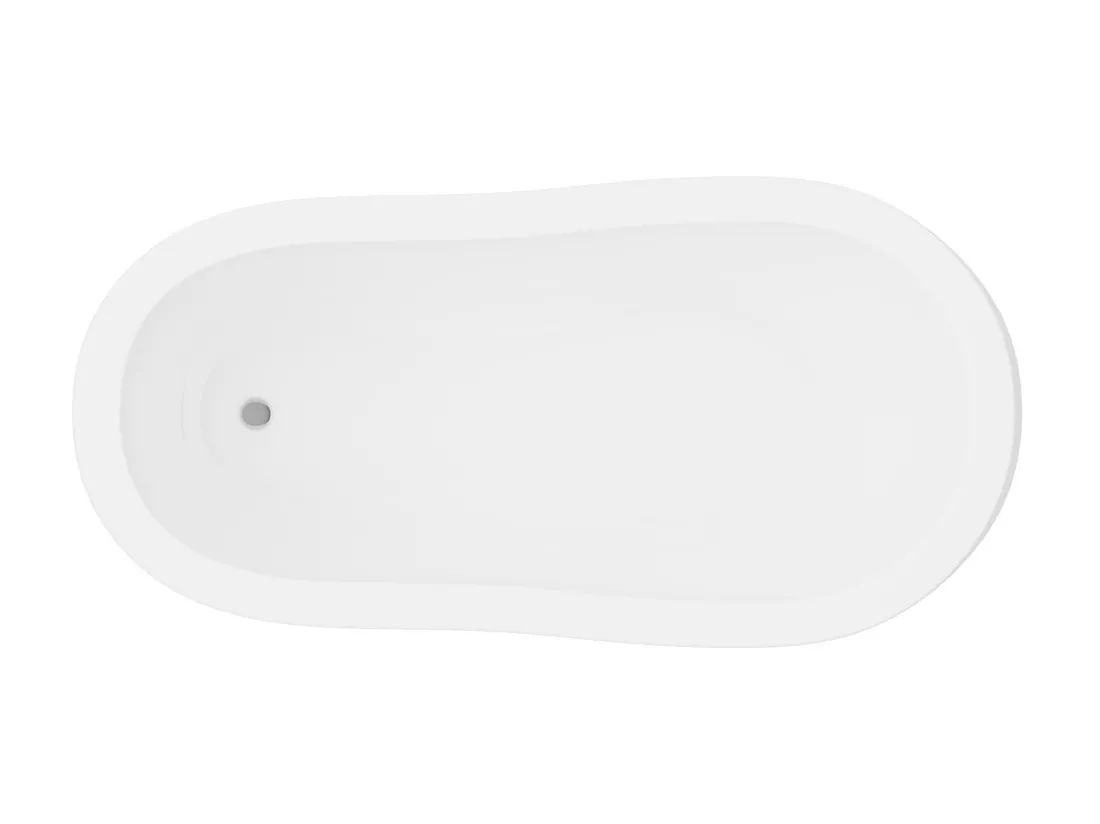Baignoire îlot rétro avec pieds de lion dorés - 200 L - 145 x 74 x 77 cm - Blanche - NISOS II