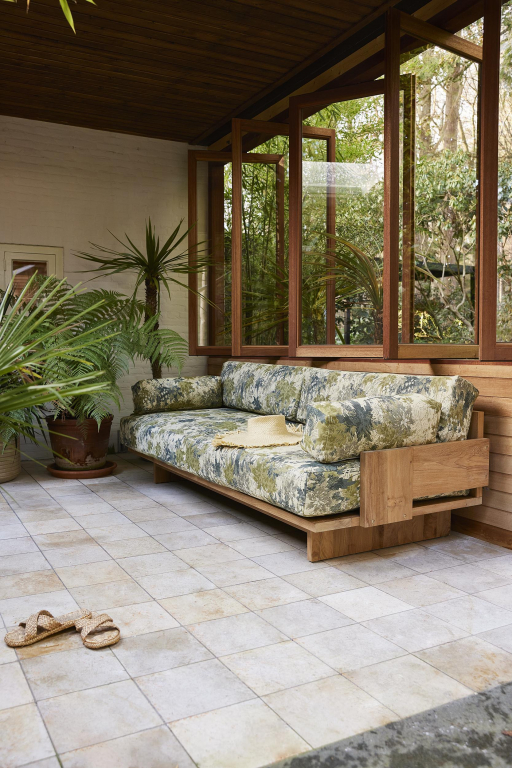 HKliving Outdoor Teak loungebank natural