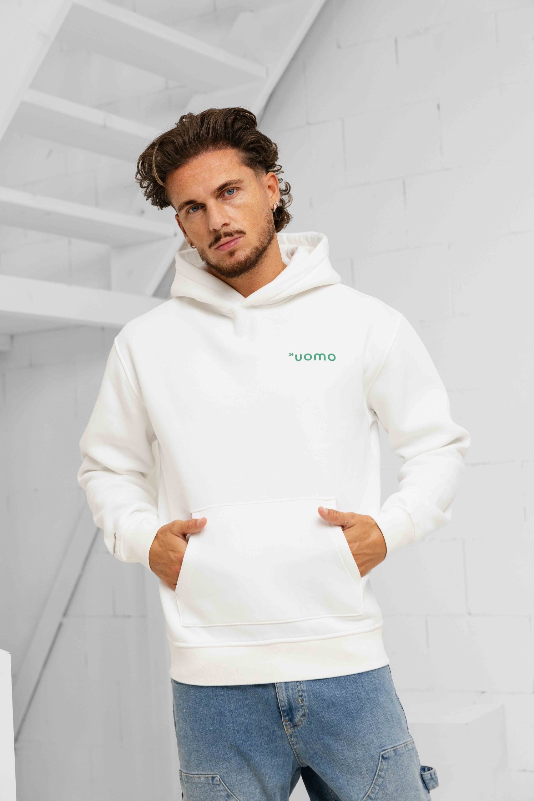 24 Uomo Artwork Hoodie Heren Off-White