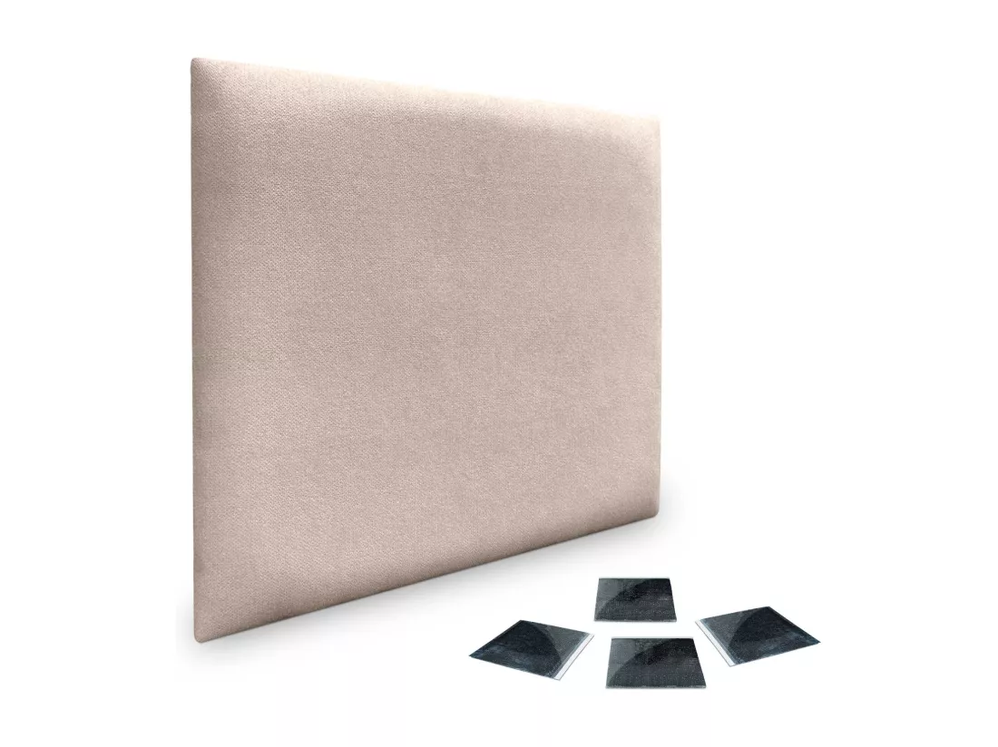 DHOME Lot de 1 Panneaux muraux en tissu auto-adhésifs Panneaux muraux absorbants acoustiques Protection contre les chocs (Beige, 50x50cm, x1)