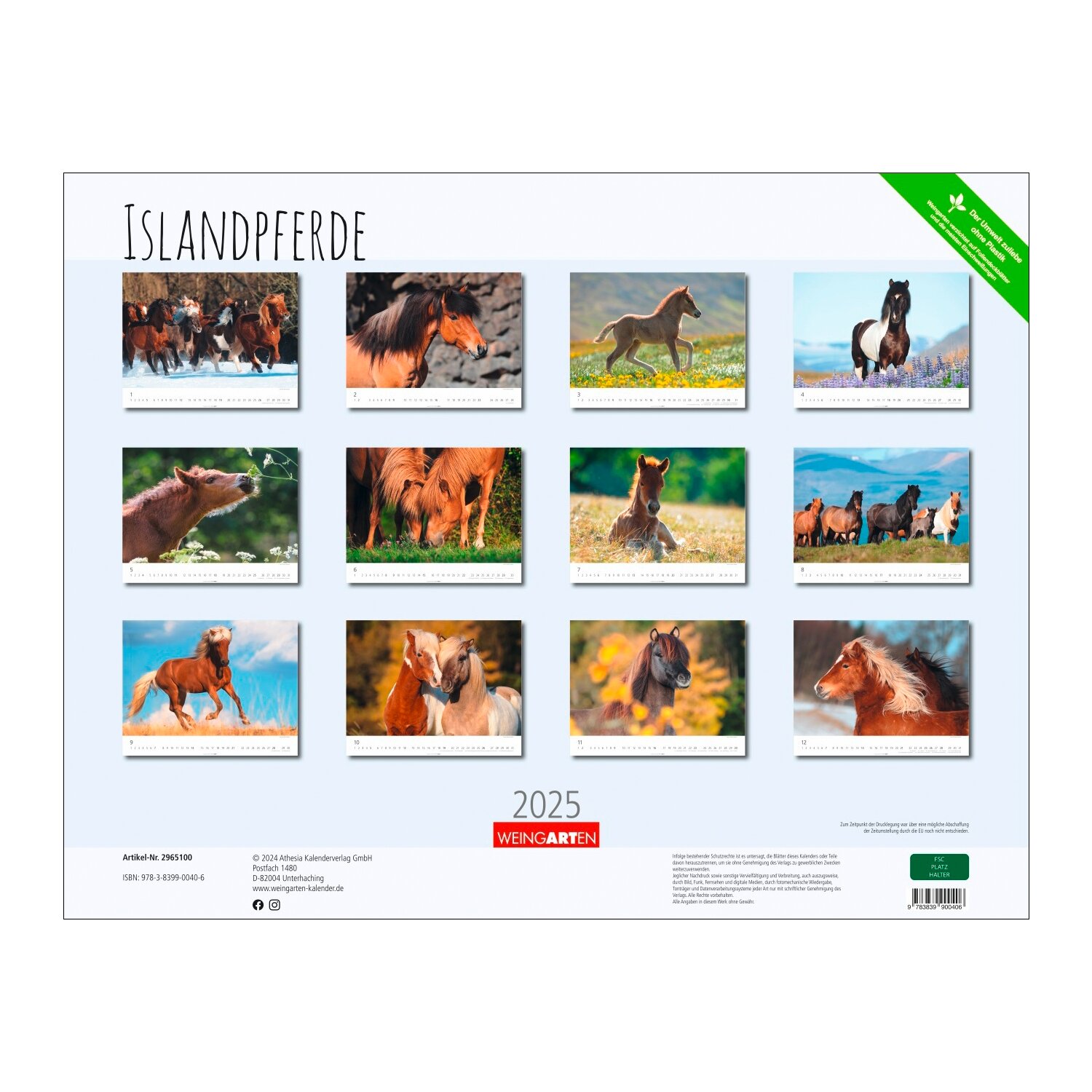 Kalender Islandpferde  - 2025