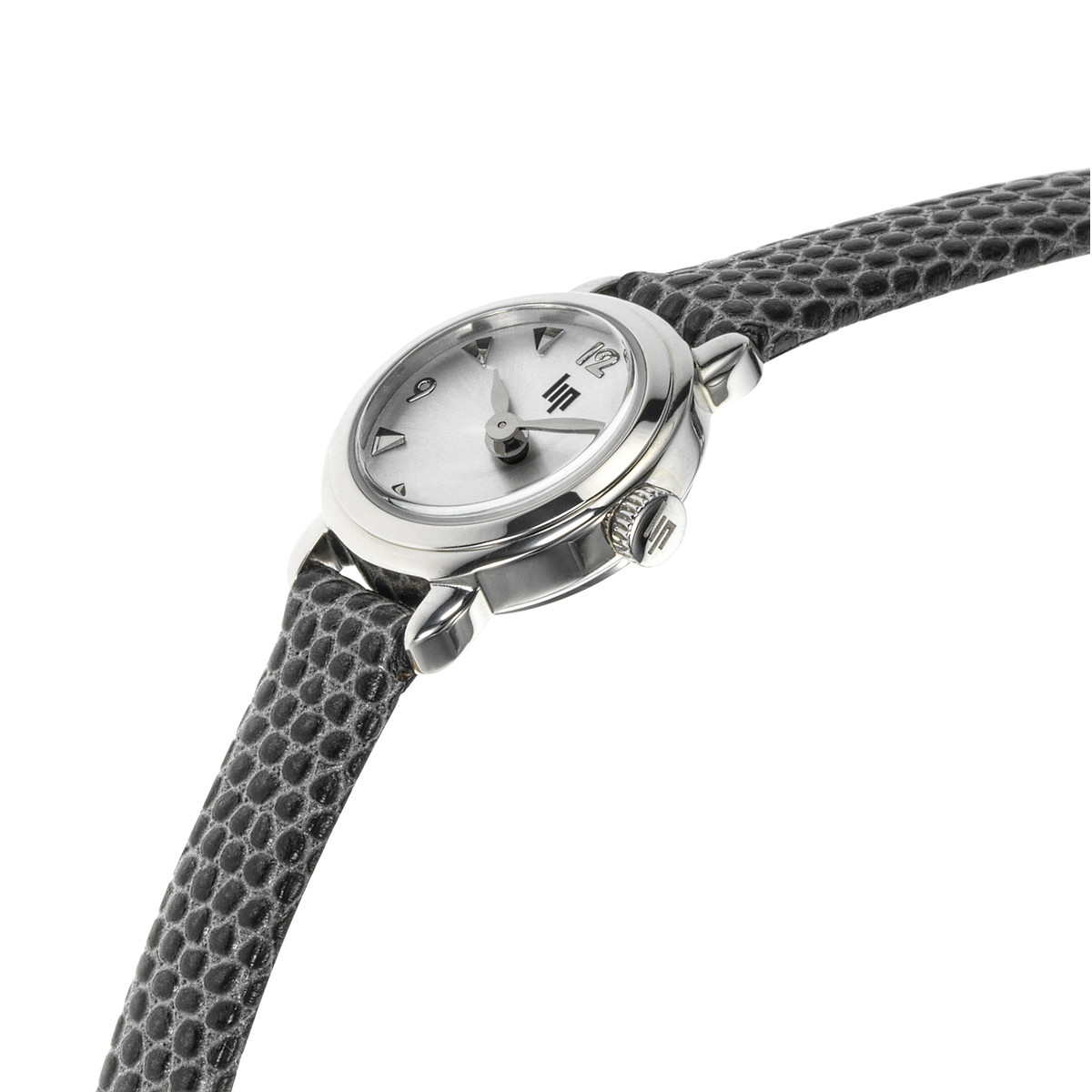 Montre LIP Henriette femme acier bracelet cuir gris