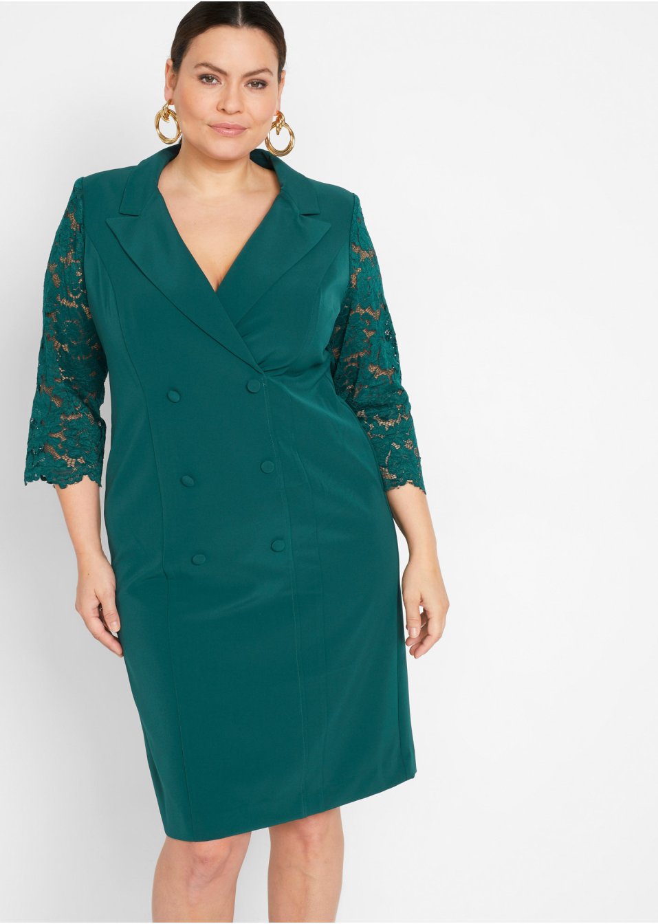Robe blazer avec manches en dentelle