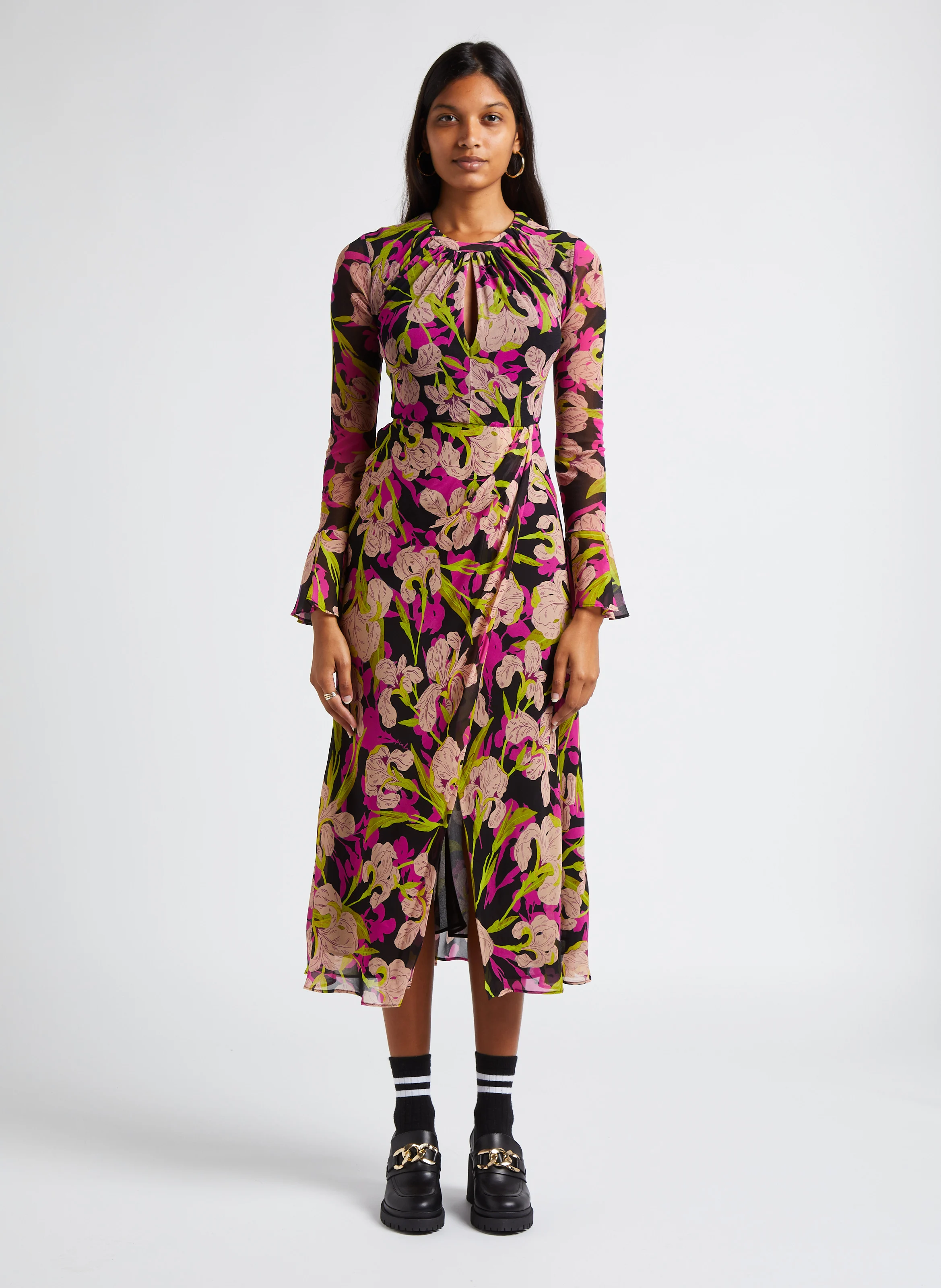 RIGENERAZIONE - Robe longue col rond imprimée| Multicolore