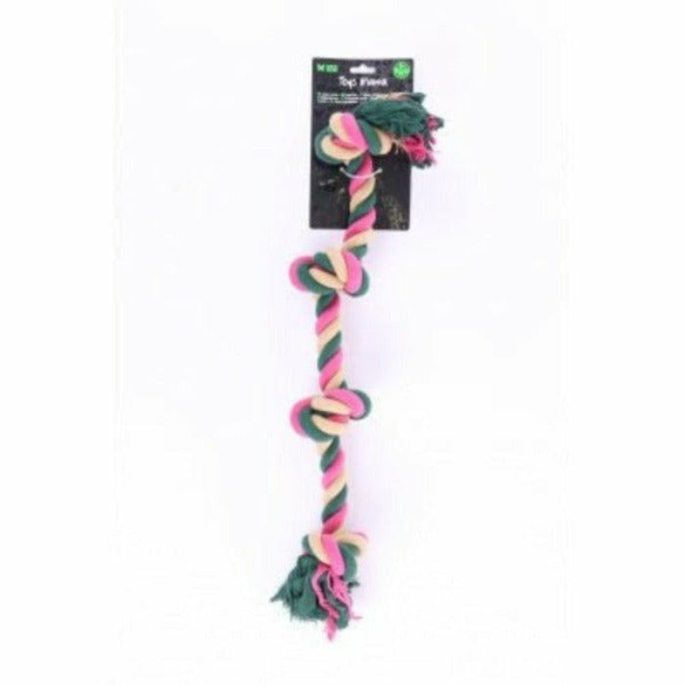Lot de 4 cordes 4 nœuds pour chiens coloris suivant disponibilité