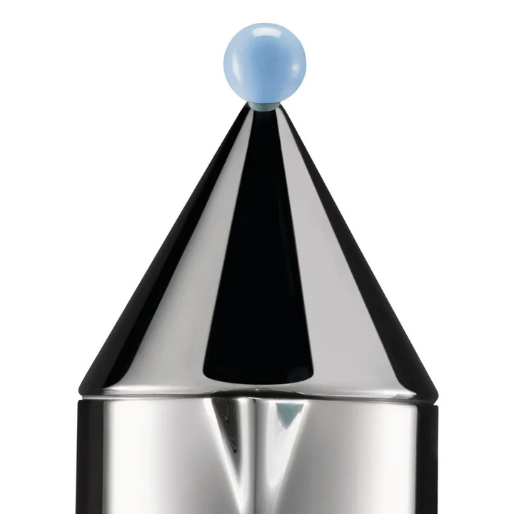 Alessi - La conica manico lungo Espressokocher 15 cl, Edelstahl / hellblau