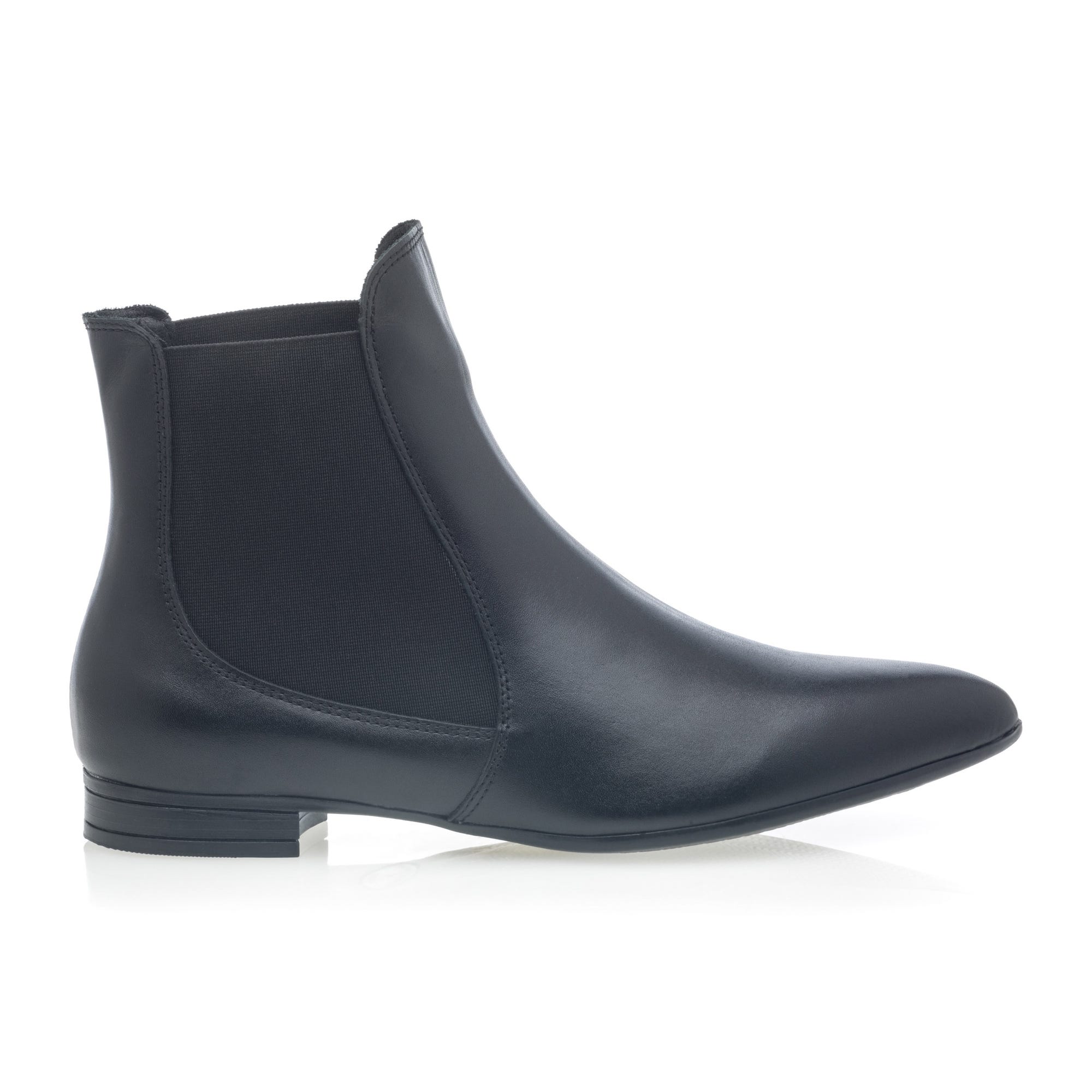 Boots chelsea Femme en cuir noir