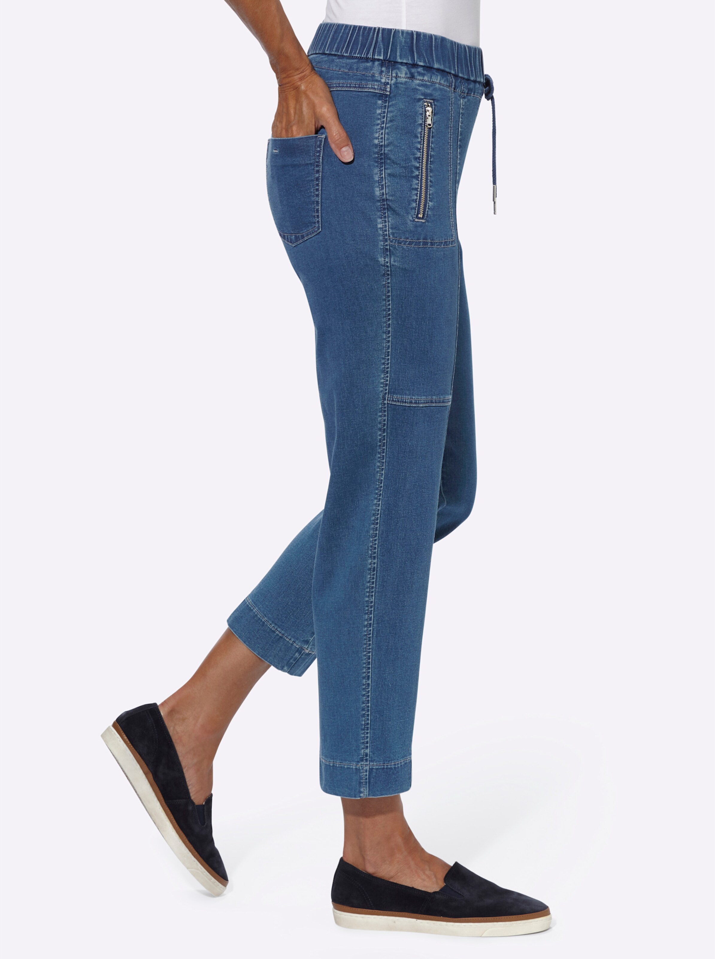 7/8-Jeans in blue-bleached