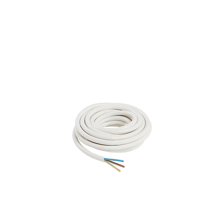 Câble 3X2,5 mm² H05VVF blanc couronne 5m