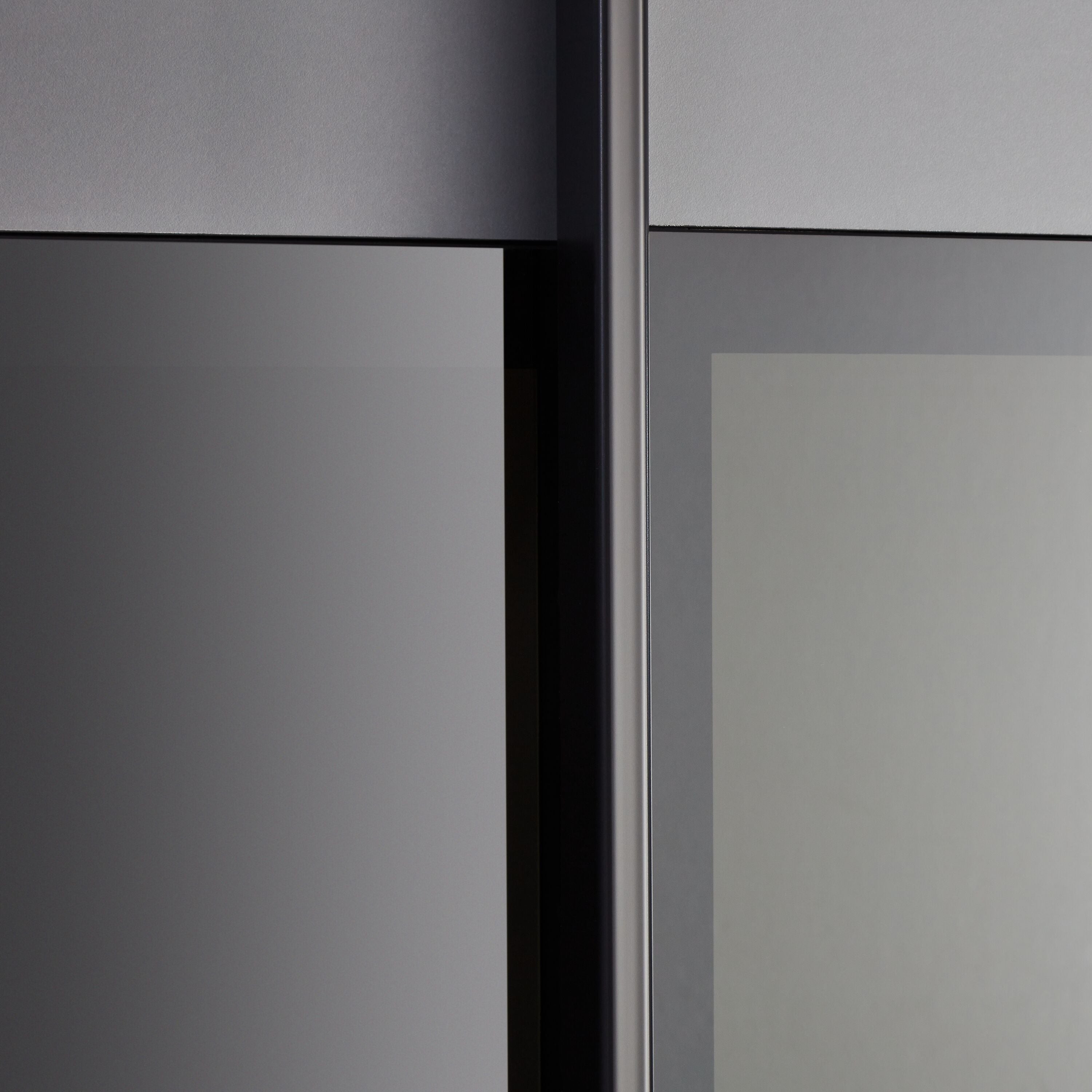 MODUL Schwebetürenschrank - Anthrazit / B: 202.0 cm x T: 65.0 cm x H: 220.0 cm